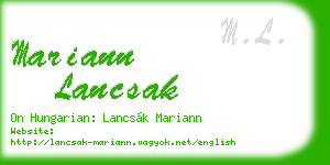 mariann lancsak business card