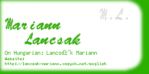 mariann lancsak business card